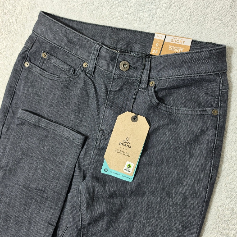 NEW! Prana Kayla High Rise Jean Womens 0 SH Blue 26/30 Stretch Denim Solid
